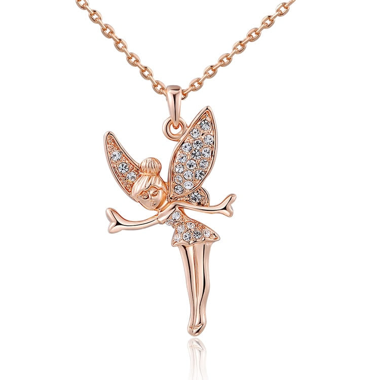 Rose Gold 18K Crystal Fairy Necklace