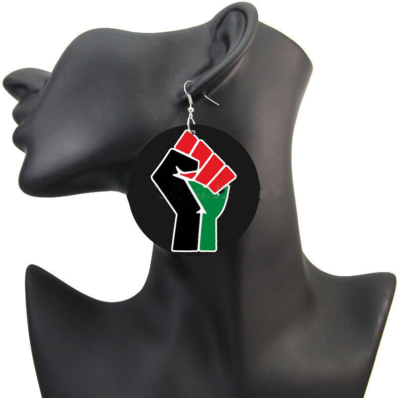 Multicolored Fist Dangle Earrings