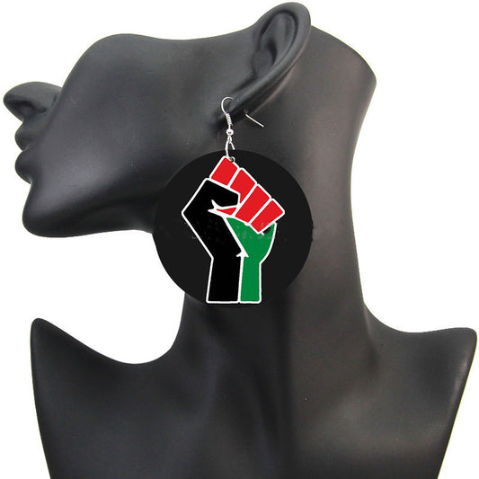 Multicolored Fist Dangle Earrings