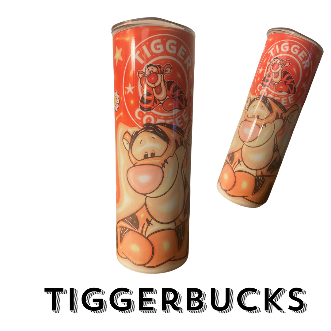 "Tiggerbucks" - 20 oz. Skinny Stainless Steel Tumbler