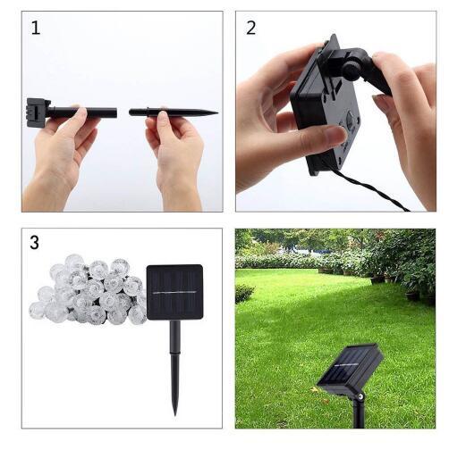 Solar Crystal LED String Lights - Waterproof