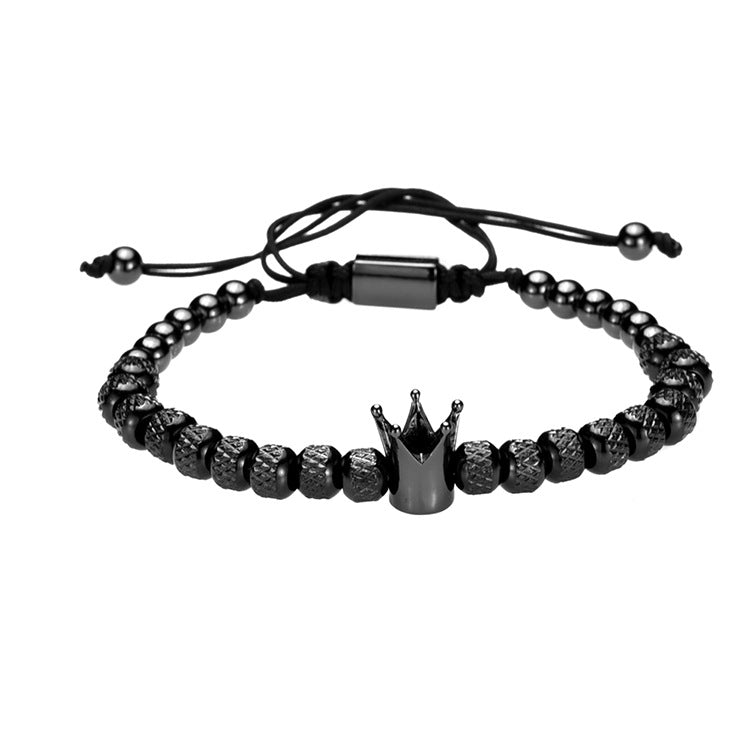 Stainless Steel Luxury Roman Royal Crown Charm Bracelet