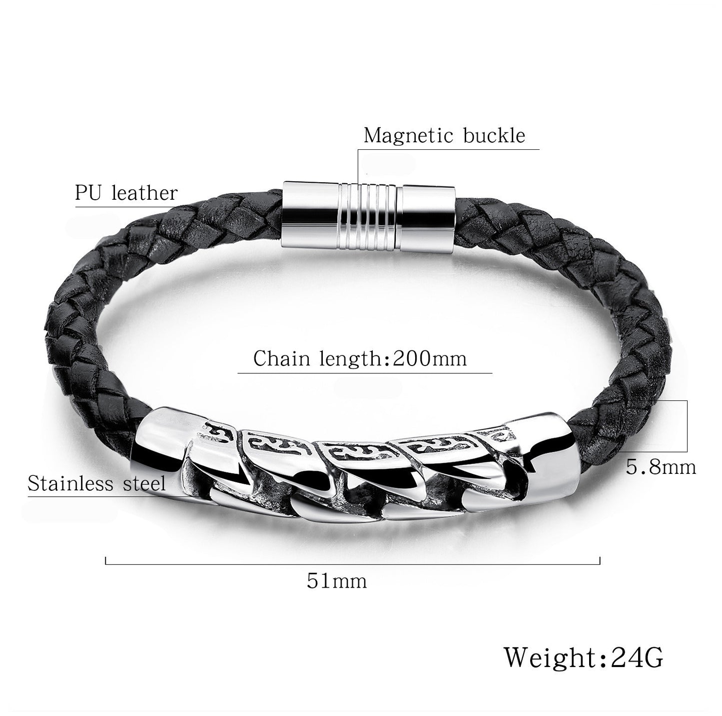 Handwoven Leather Rope Bracelet