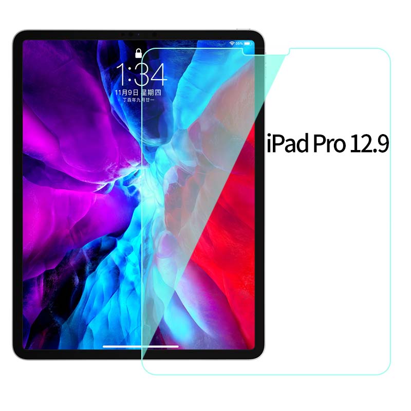 HD Full Screen Tempered Glass Film - Compatible with Apple IPad (7-10.2 inches, iPad Mini 4 - 5,  iPad Pro 11 - 12.9) - Green Light Eye Protection