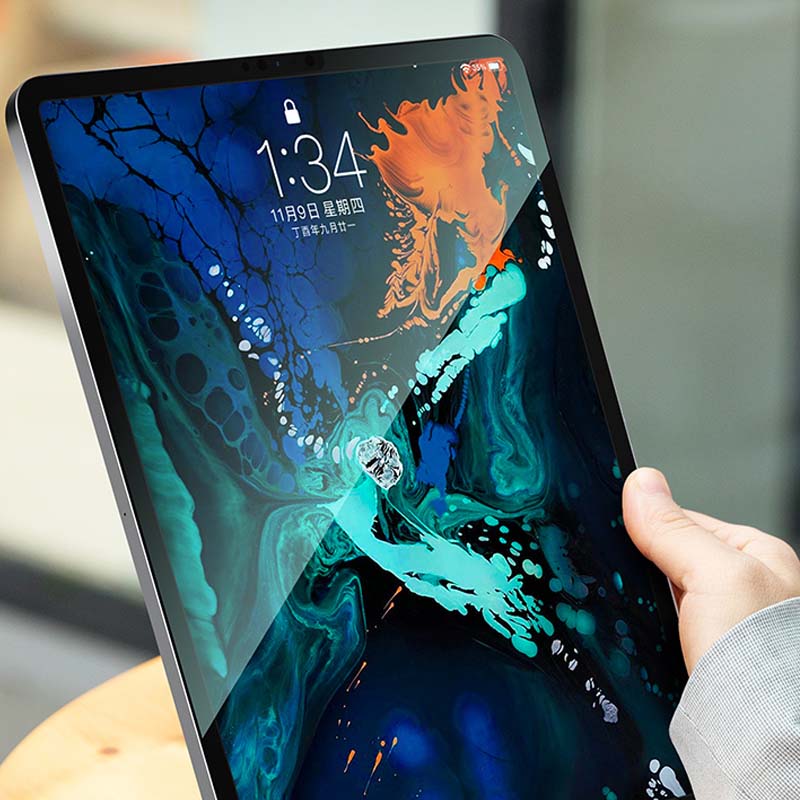 HD Full Screen Tempered Glass Film - Compatible with Apple IPad (7-10.2 inches, iPad Mini 4 - 5,  iPad Pro 11 - 12.9) - Green Light Eye Protection