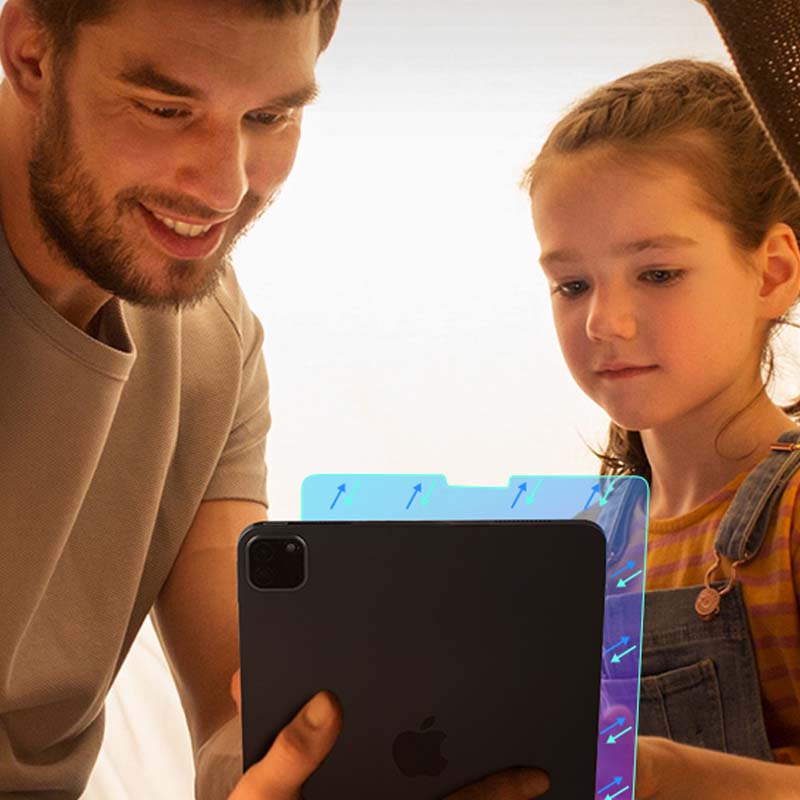 HD Full Screen Tempered Glass Film - Compatible with Apple IPad (7-10.2 inches, iPad Mini 4 - 5,  iPad Pro 11 - 12.9) - Green Light Eye Protection