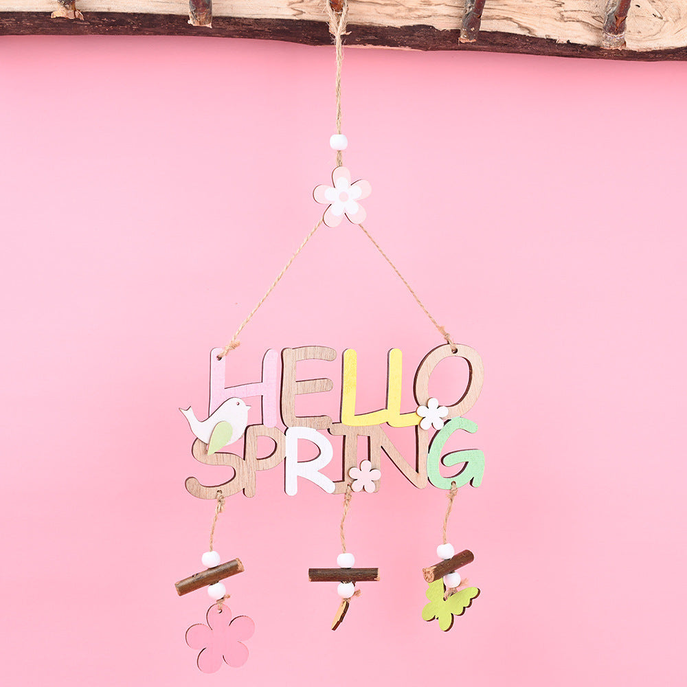 Wooden Nordic Easter and Spring Hanging Plaques