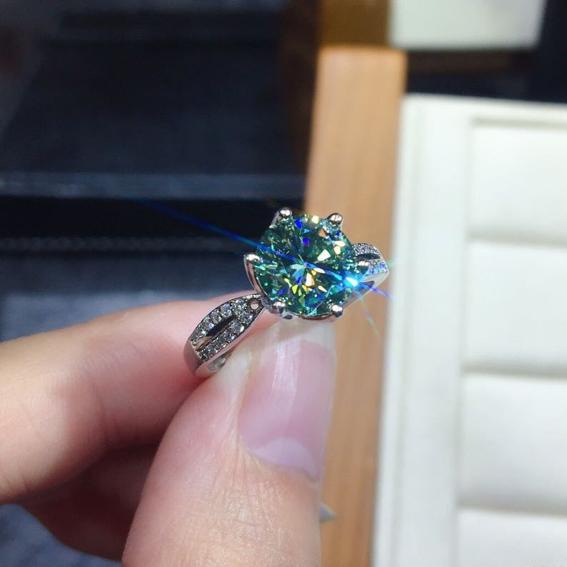 "Blue Angel"-  Moissanite Stone Ring