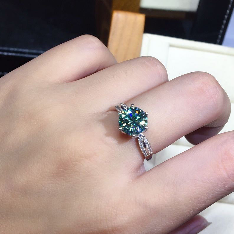 "Blue Angel"-  Moissanite Stone Ring