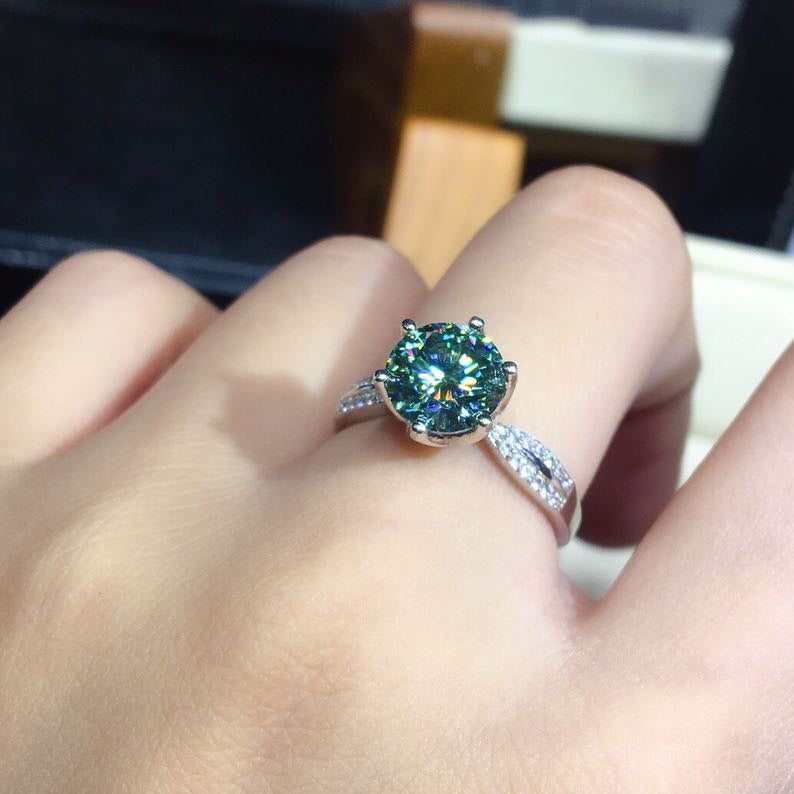 "Blue Angel"-  Moissanite Stone Ring