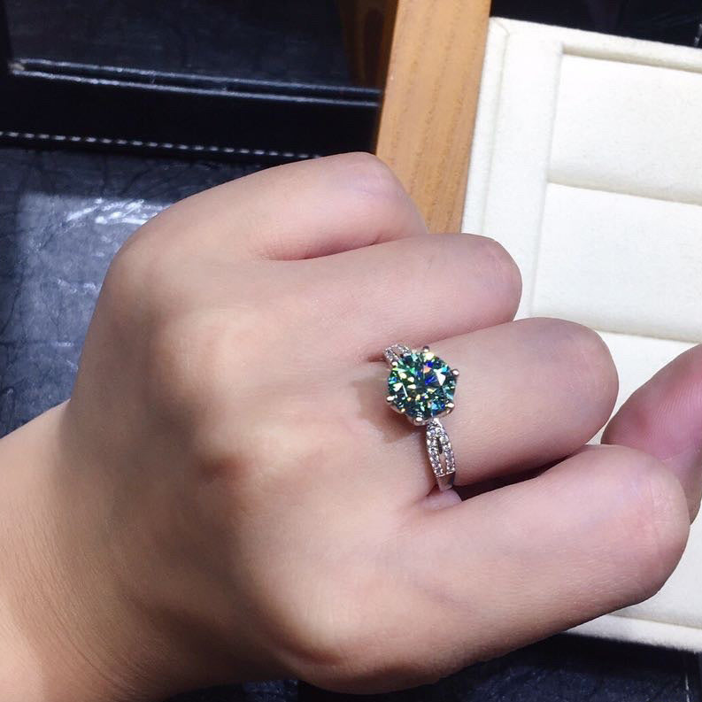 "Blue Angel"-  Moissanite Stone Ring