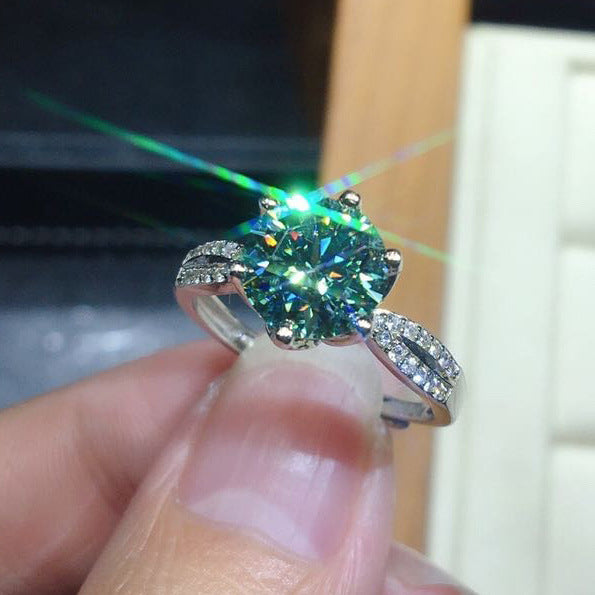 "Blue Angel"-  Moissanite Stone Ring