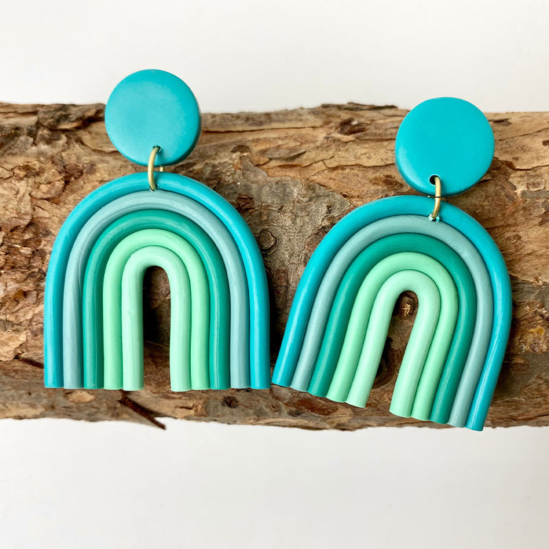 Soft Clay Rainbow Earrings