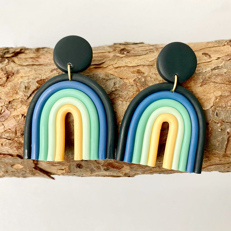 Soft Clay Rainbow Earrings