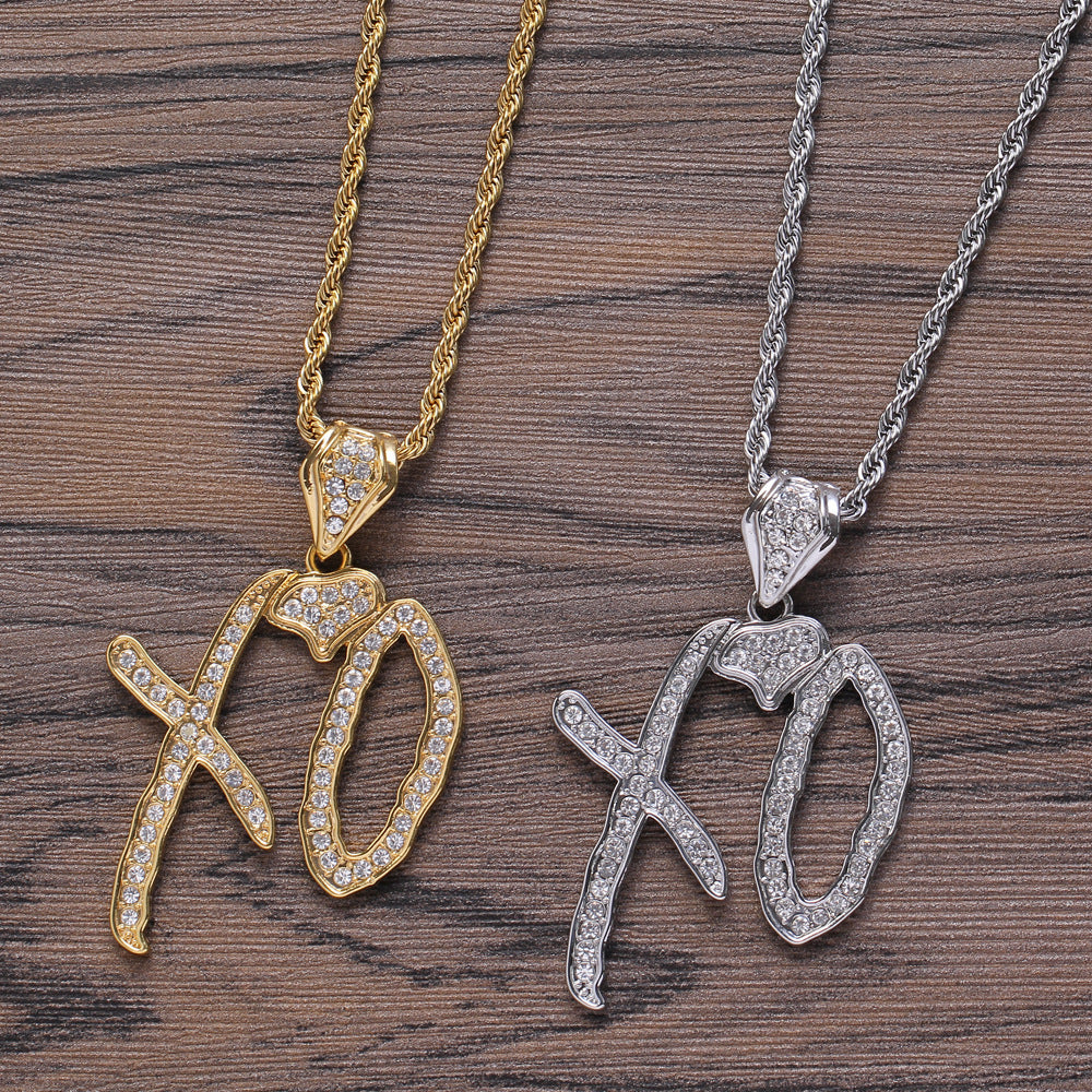 "Hugs and Kisses" - Simulated Diamond Necklace