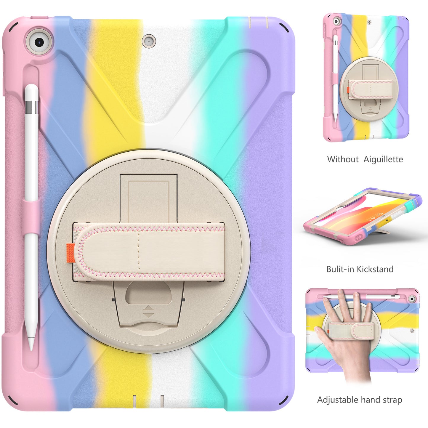 Flat Protective Colorful Powder Bracket Shell - iPad 10.2