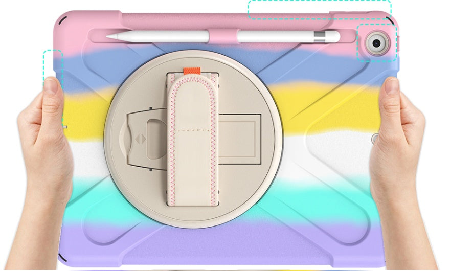 Flat Protective Colorful Powder Bracket Shell - iPad 10.2