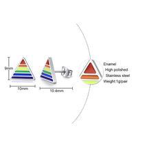 "Pyramid Pride" - Stainless Steel Rainbow Stud Earrings
