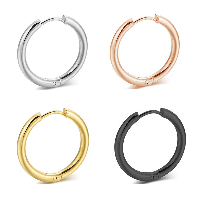 Titanium Steel Huggie Earrings