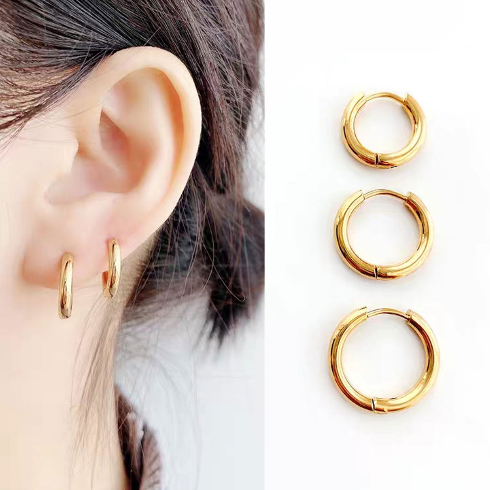 Titanium Steel Huggie Earrings