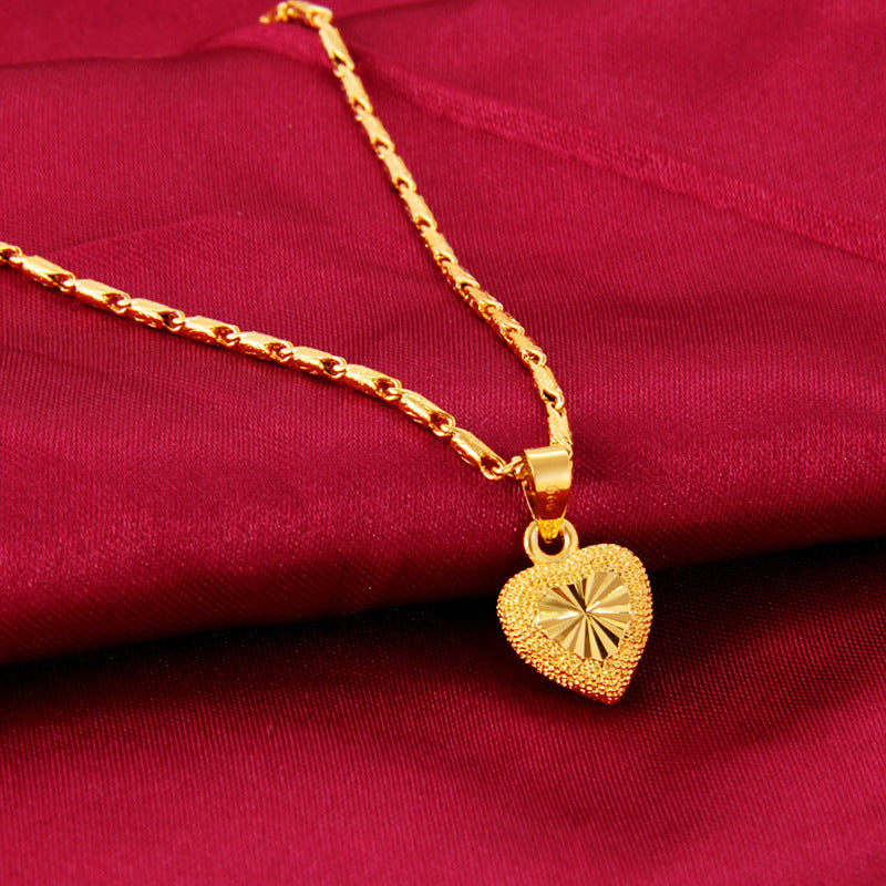 "Peachy Heart" - Clavicle Necklace