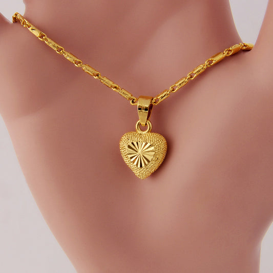 "Peachy Heart" - Clavicle Necklace