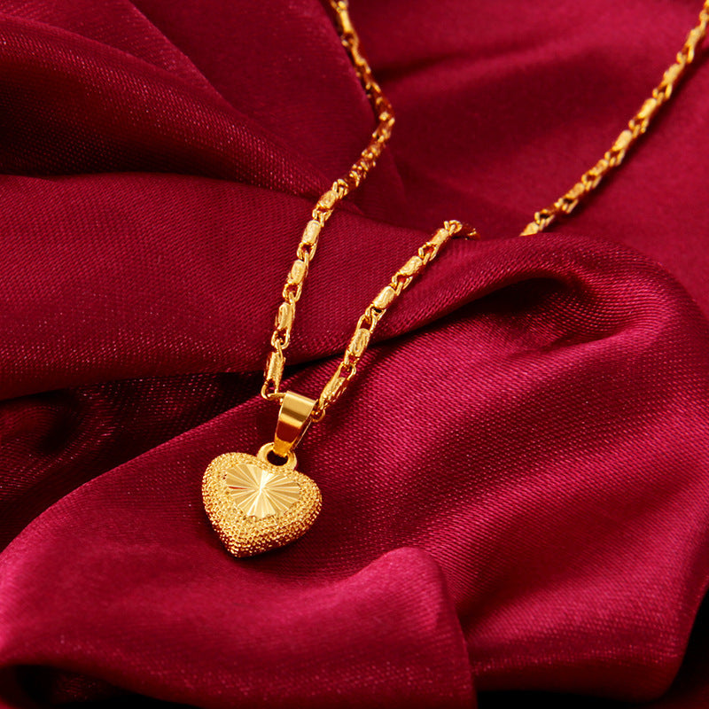 "Peachy Heart" - Clavicle Necklace