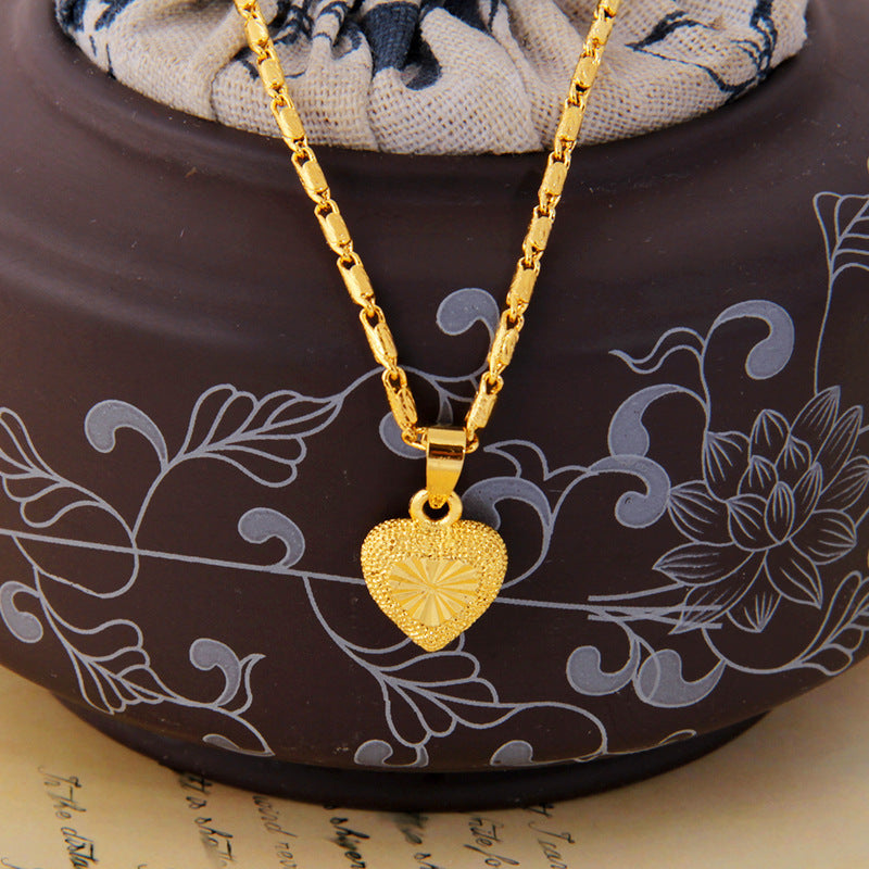 "Peachy Heart" - Clavicle Necklace
