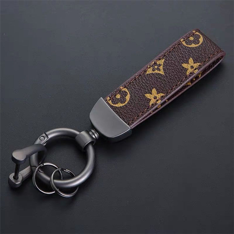Genuine Leather Lanyard Keychain