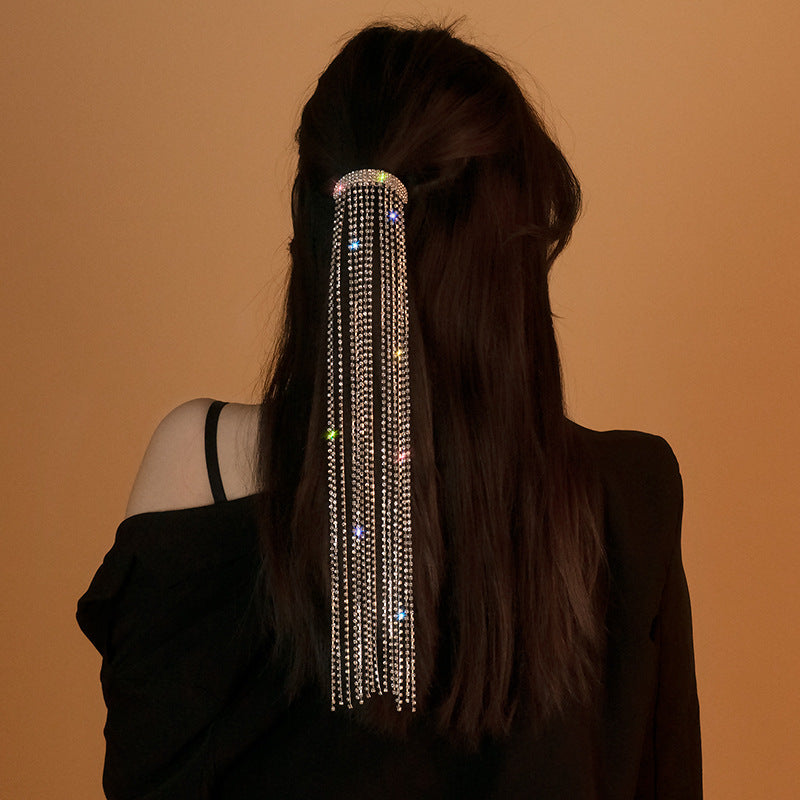 Bijoux Long Tassel Crystal Rhinestone Ponytail Pin