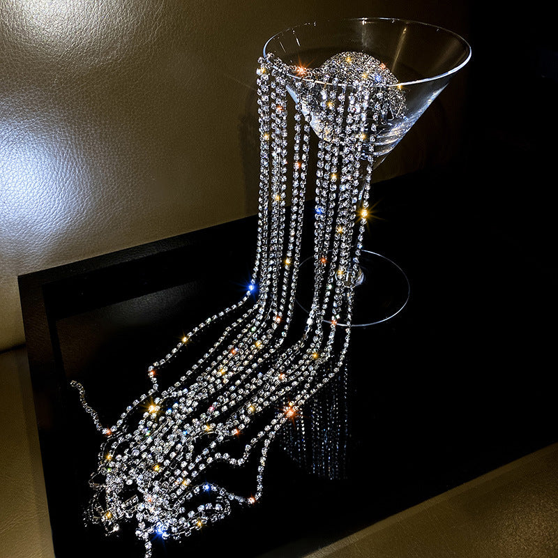 Bijoux Long Tassel Crystal Rhinestone Ponytail Pin