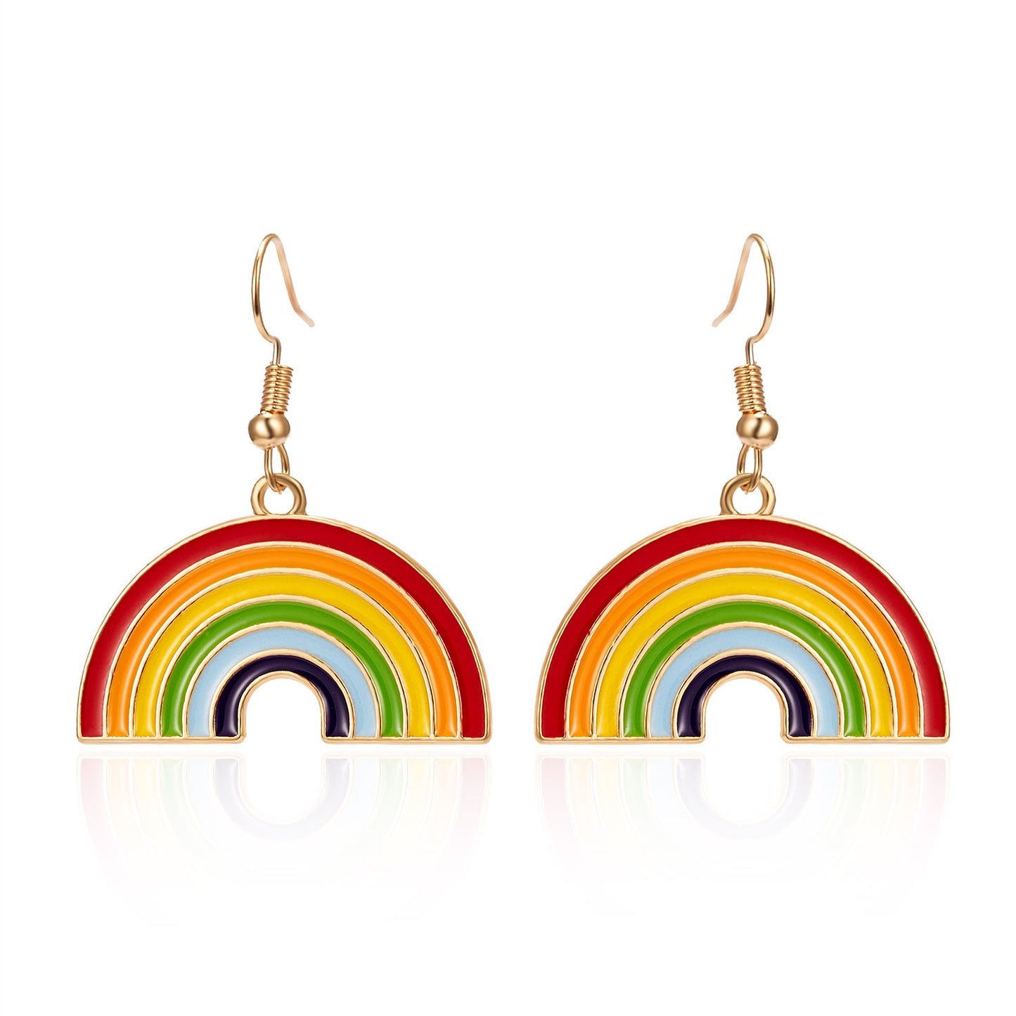 Oil Painting Rainbow Necklace Set
