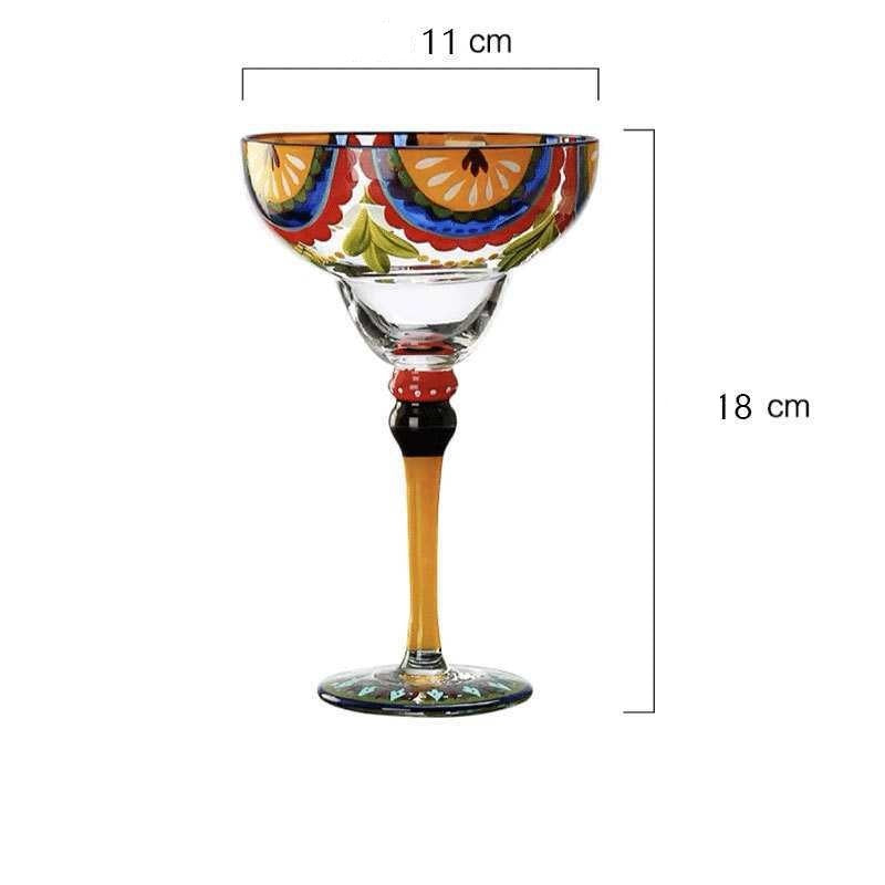 "Sipping Beauty" - Hand-painted Margarita/Wine Glass