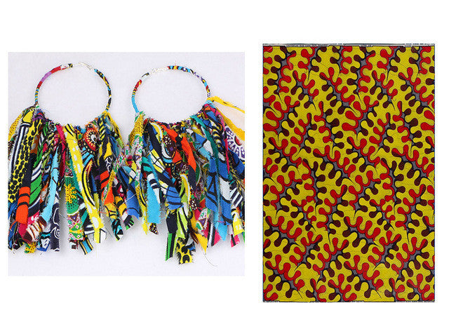 Ankara Dangle Hoop Earrings