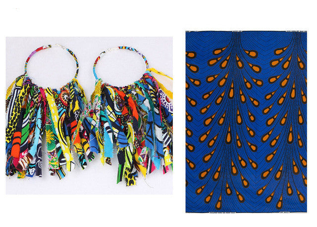 Ankara Dangle Hoop Earrings