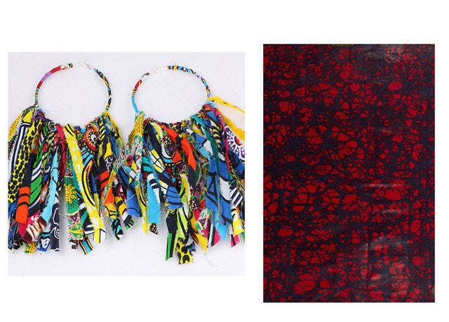 Ankara Dangle Hoop Earrings