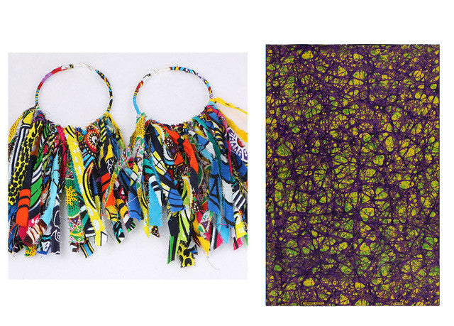 Ankara Dangle Hoop Earrings