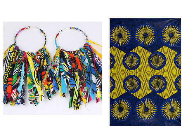 Ankara Dangle Hoop Earrings