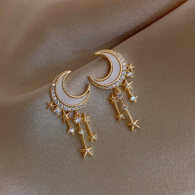 "Moon Over Stars" - Stud Earrings
