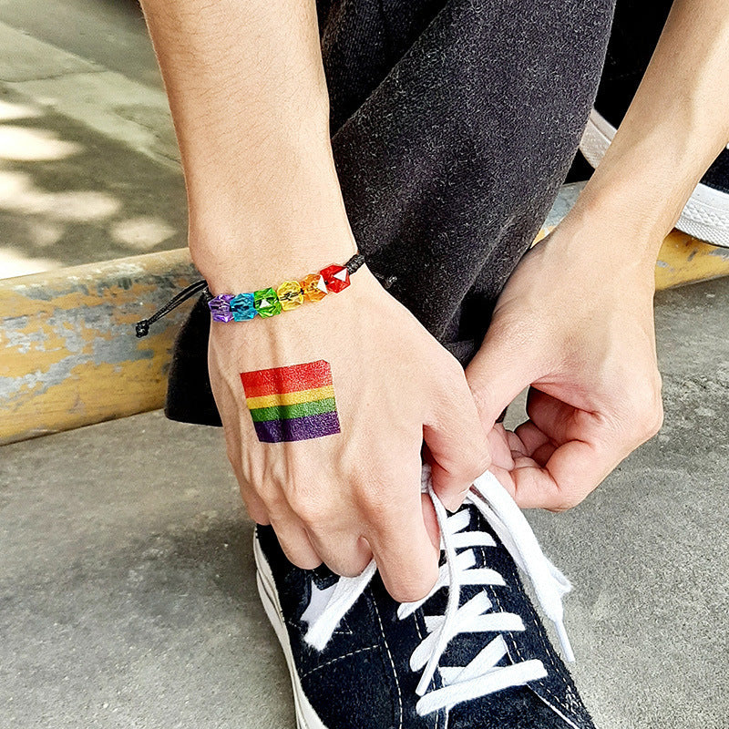 Braided Wax Rainbow Rope Bracelet