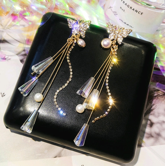"Butterfly Shimmer" - Crystal Dangle Earrings