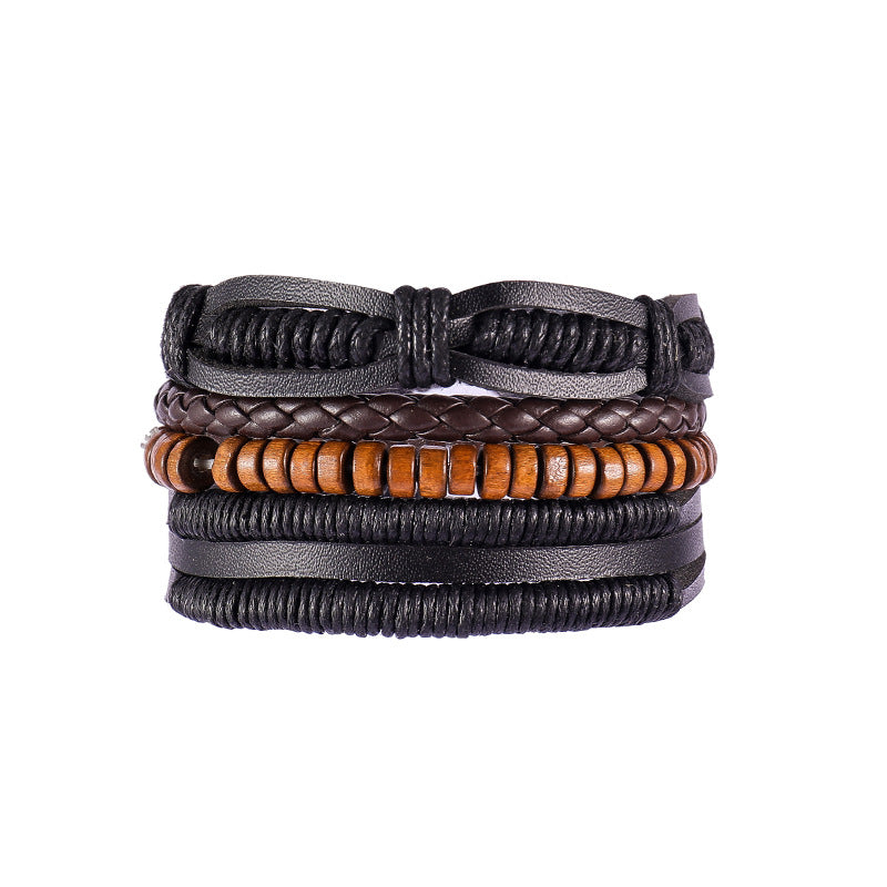 Hand-woven Multi-Layered Leather Bracelet