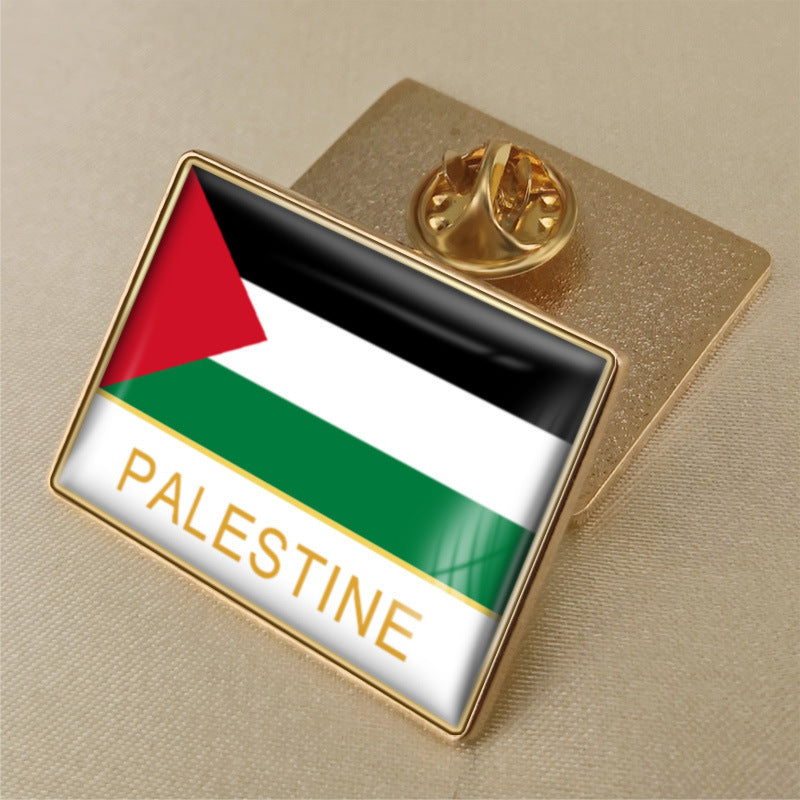 Palestinian Flag Crystal Brooch