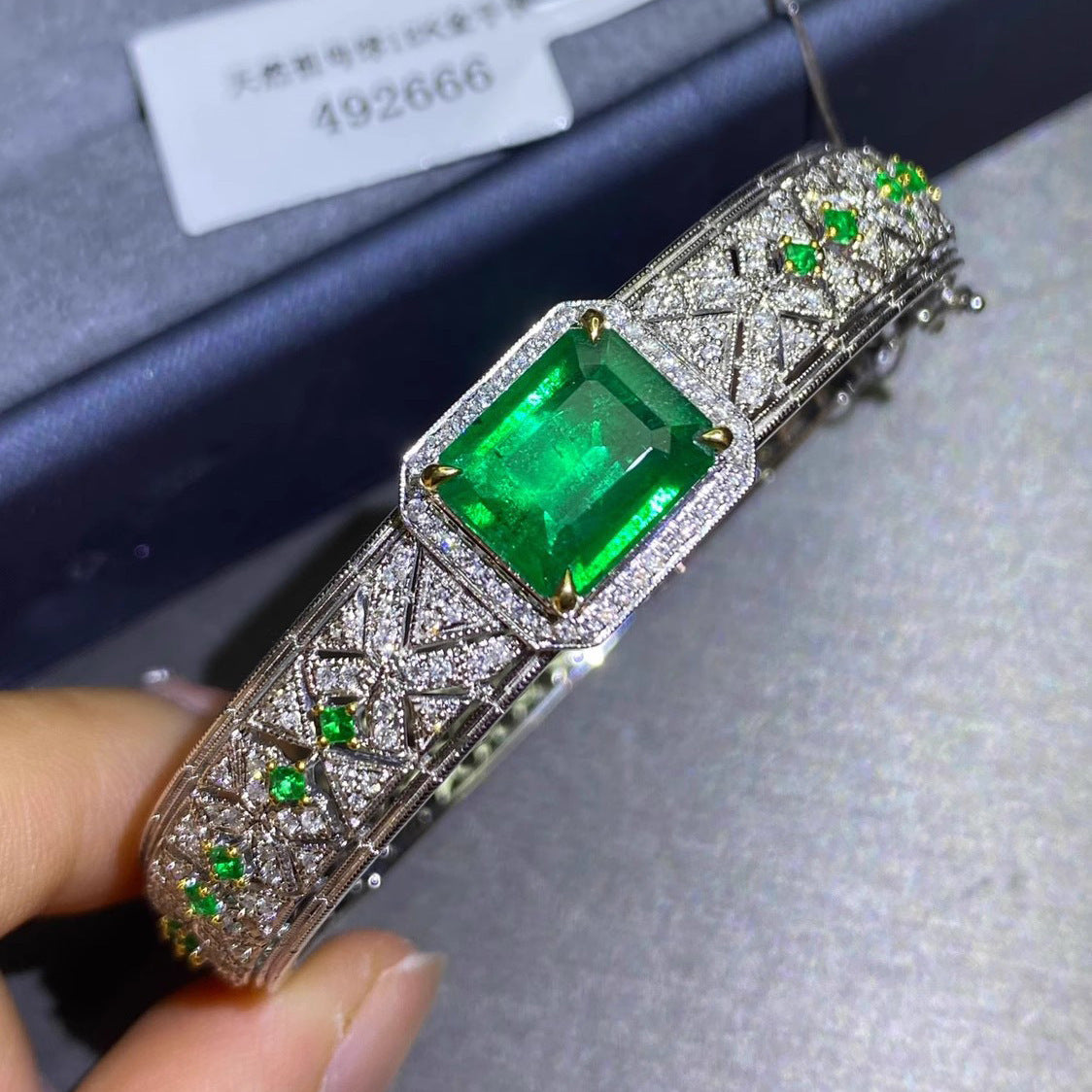"Money Comes Easily" - Diamond Emerald Bracelet