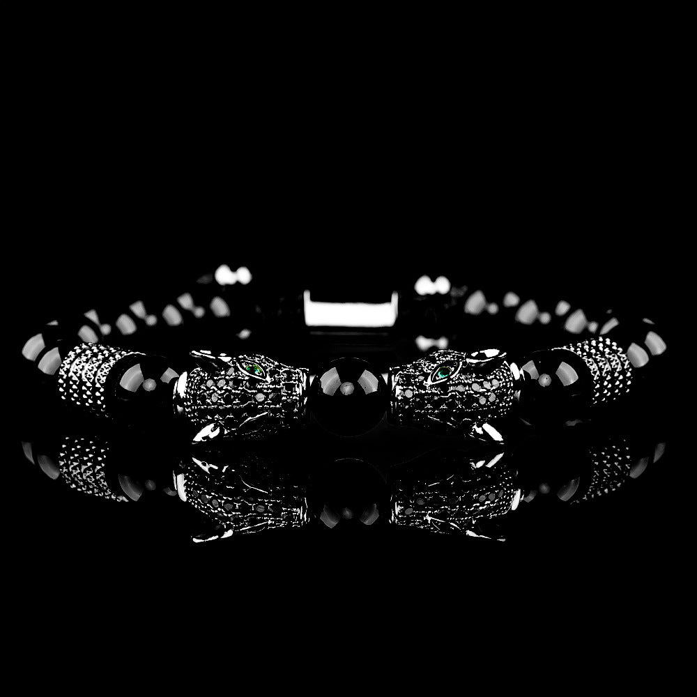 "Powerful Leopard" - Vintage Handwoven Agate Bracelet
