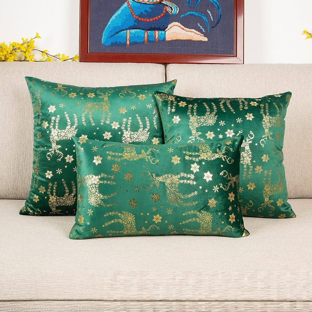 Netherlands Velvet Bronzing Christmas Pillow Cover
