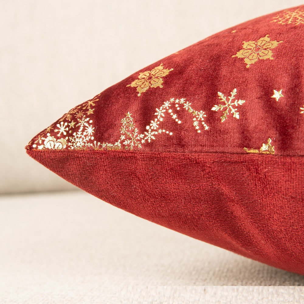 Netherlands Velvet Bronzing Christmas Pillow Cover