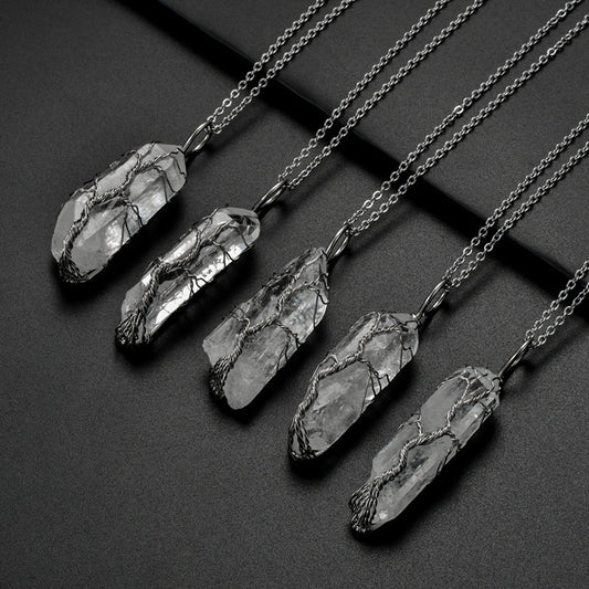 Natural Crystal Copper Wire Necklace For Women And Men