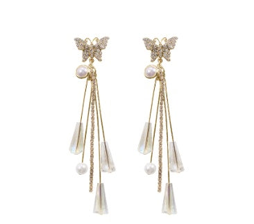"Butterfly Shimmer" - Crystal Dangle Earrings