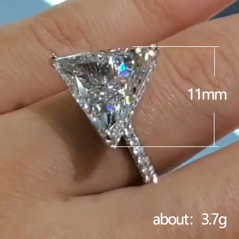 Triangular Zircon Ring